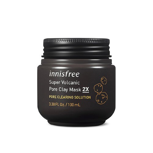 Mặt Nạ Đất Sét Tro Núi Lửa giảm Mụn Đầu Đen Innisfree Super Volcanic Pore Clay Mask 2X (100ml)