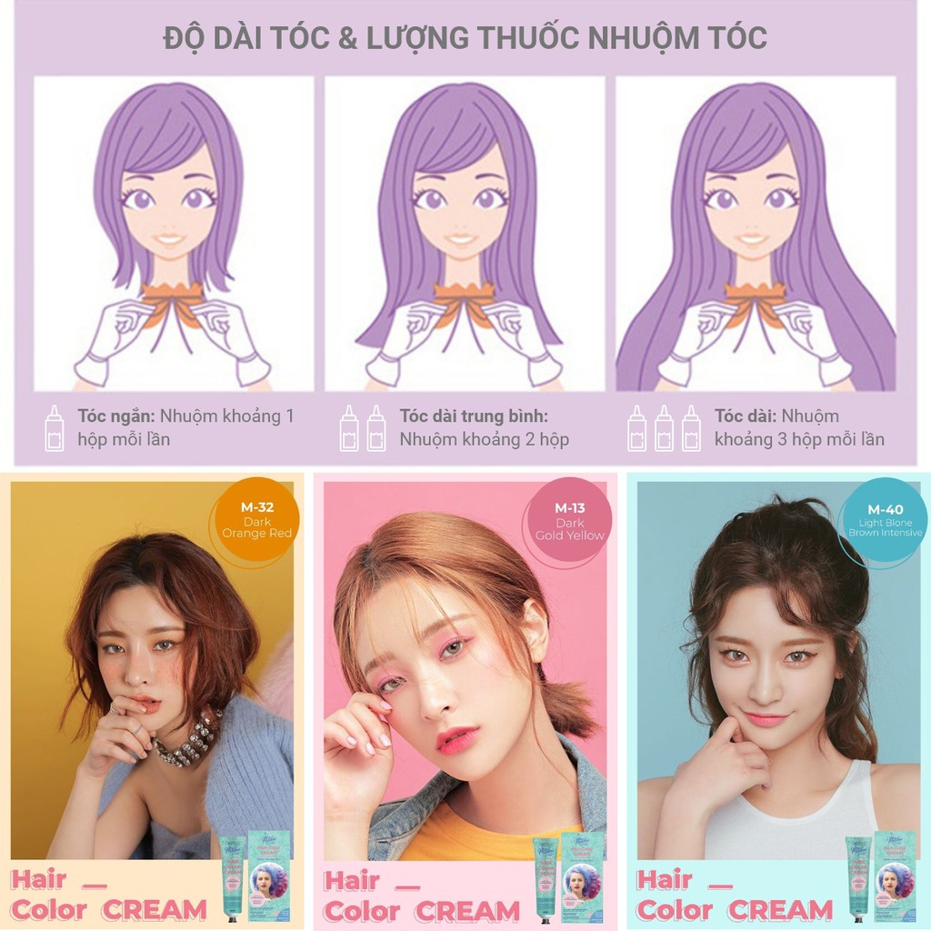 Thuốc nhuộm tóc màu đen than chì MOLOKAI thuốc nhuộm tóc phủ bạc chứa collagen tảo biển siêu dưỡng - Pretty Valley Store