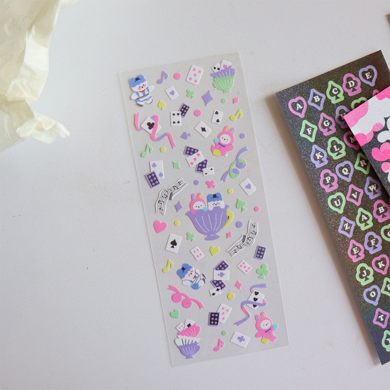 Set 2 Sticker PVC Dán Trang Trí Chai Nước / Sổ Tay / Điện Thoại