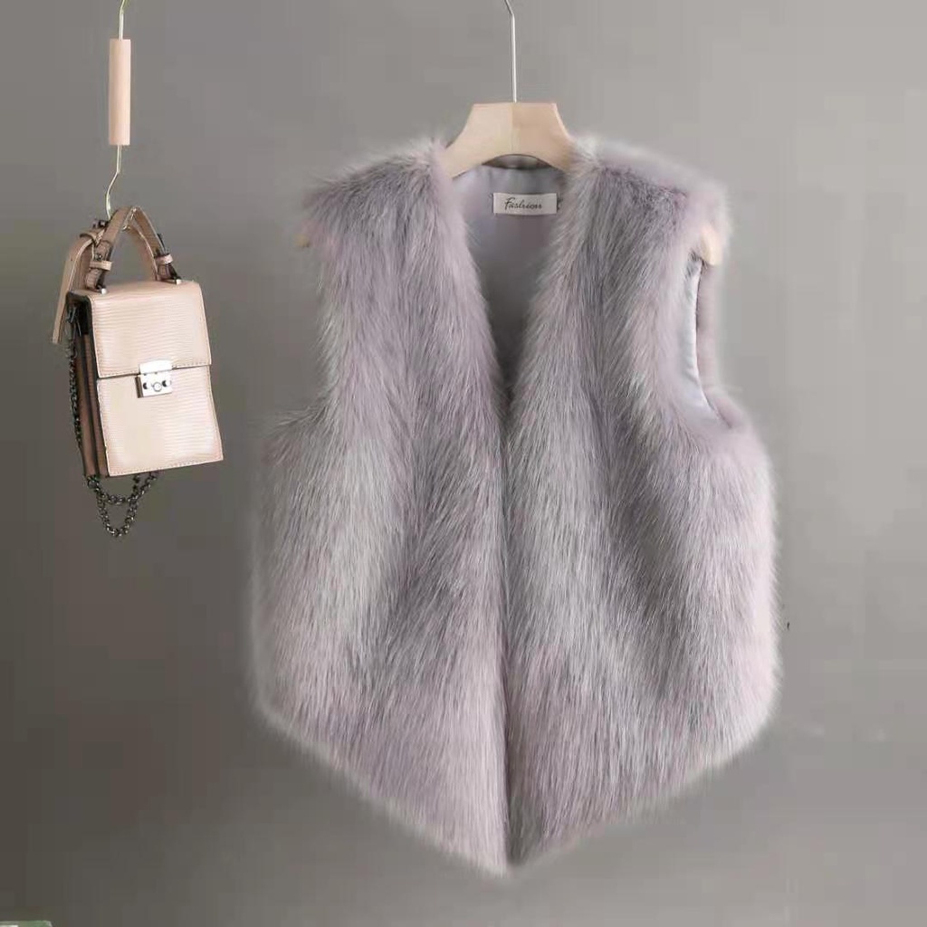 Áo Khoác Lông Thỏ Sát Nách Dáng Ngắn Phong Cách Thời Trang Mới 2021 Cho Nữ