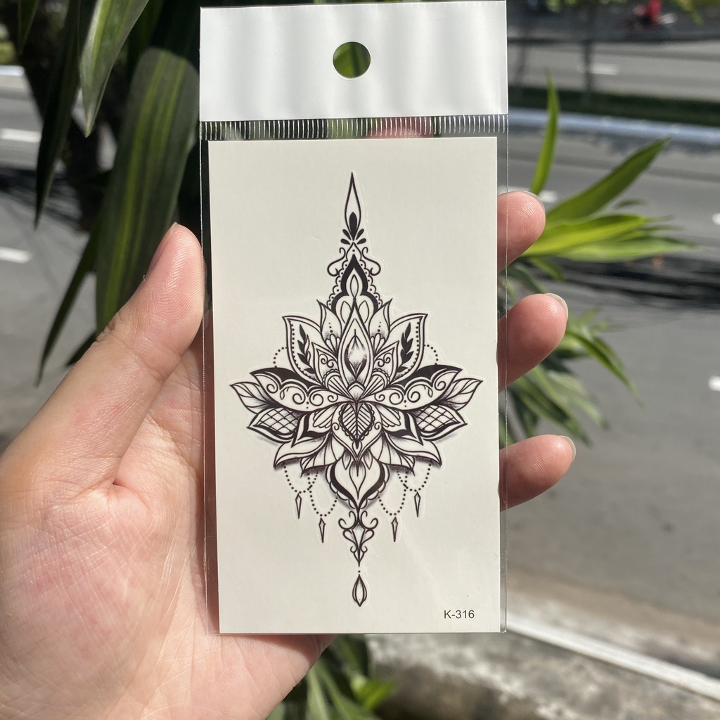 Hình xăm style Ấn nhỏ k316- miếng dán tatoo tạm thời size &lt;10x6cm