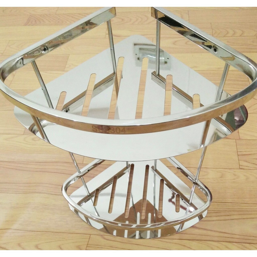 Kệ đựng đồ nhà tắm, nhà bếp 2 tầng đa năng inox 304 sang trọng cao cấp bề mặt sáng bóng | BigBuy360 - bigbuy360.vn