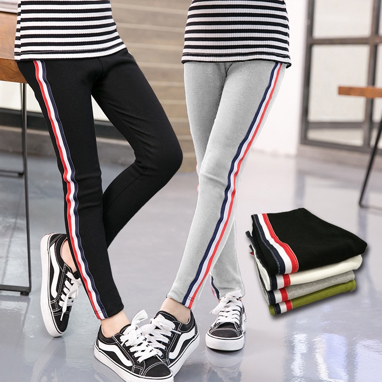 Quần Legging Chất Liệu Cotton Co Giãn 90-160cm Thời Trang Hàn Quốc Cho Bé Gái