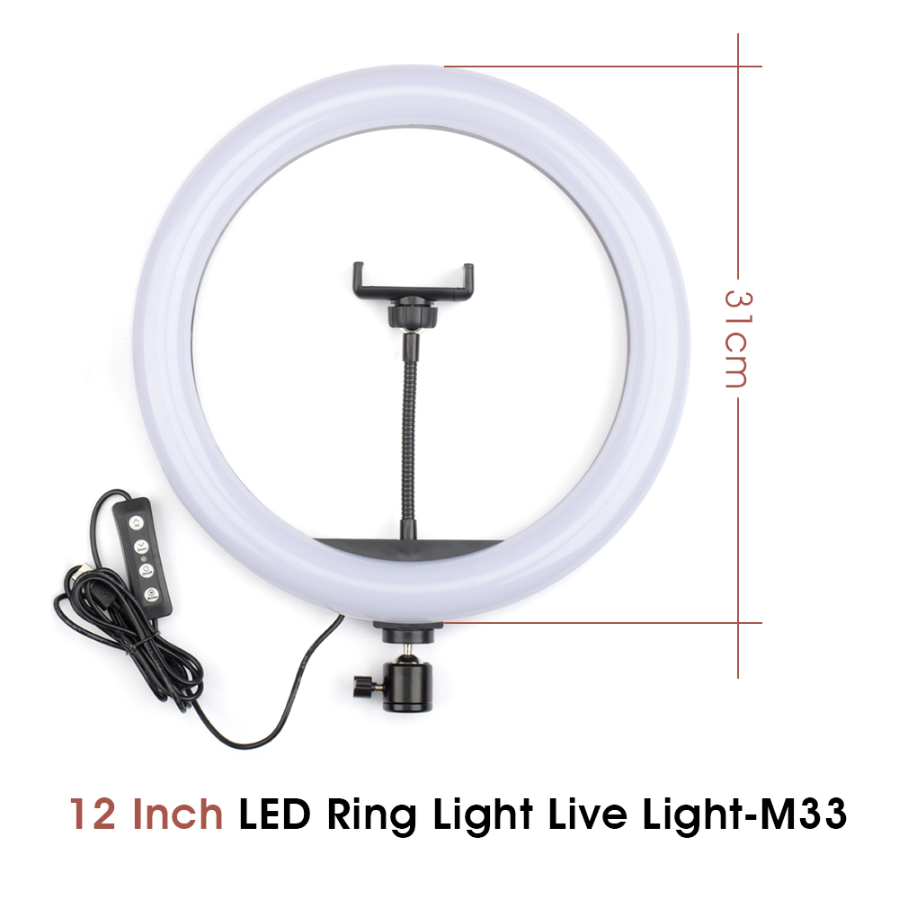 Vòng Đèn Led 12 &quot;Hỗ Trợ Chụp Ảnh Selfie Cho Điện Thoại