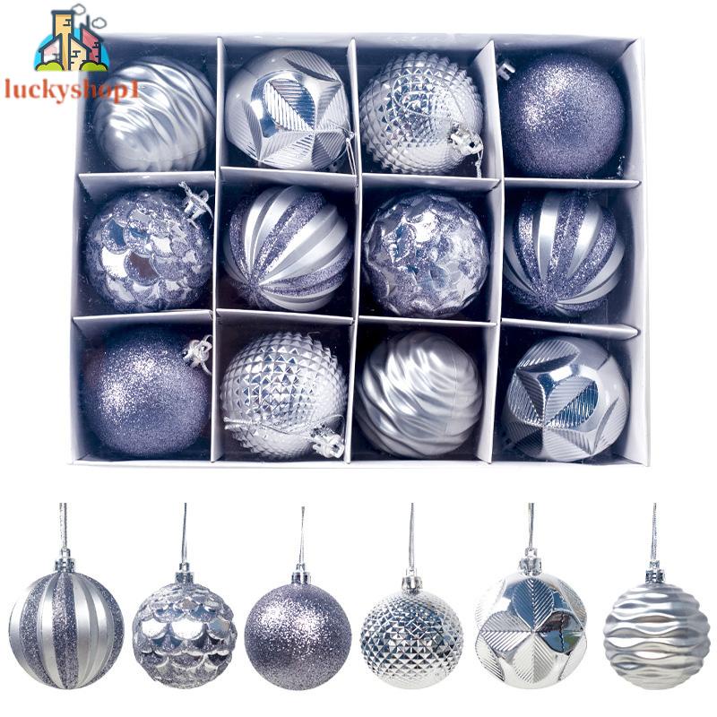 Set 12 Quả Châu Nhựa PVC 60mm Trang Trí Giáng Sinh