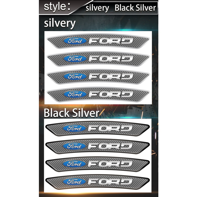 Set 4 miếng dán vành bánh xe hơi Ford Ranger Fiesta Focus Everest Ecosport