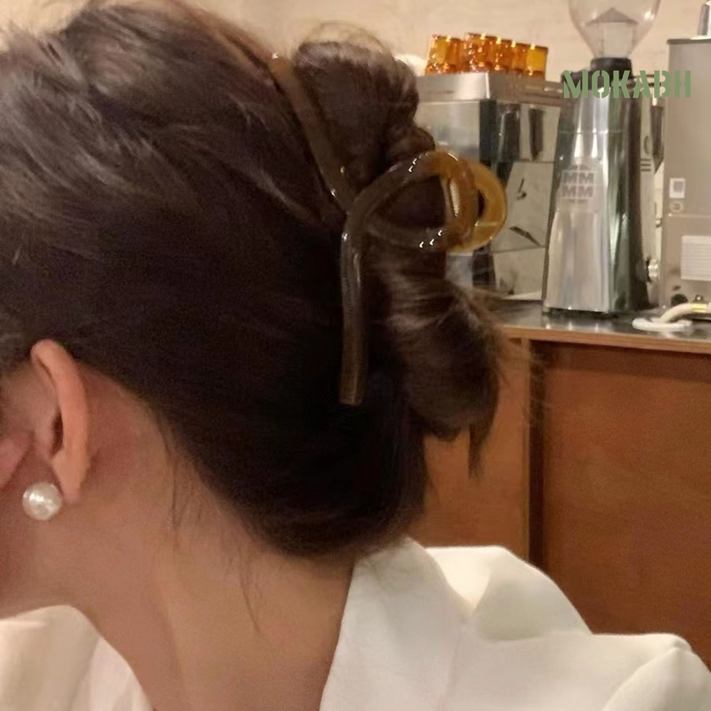 Kẹp Tóc Dạng Thạch Trong Suốt Chống Trượt Kích Thước Lớn Tạo Kiểu Tóc Cho Nữ