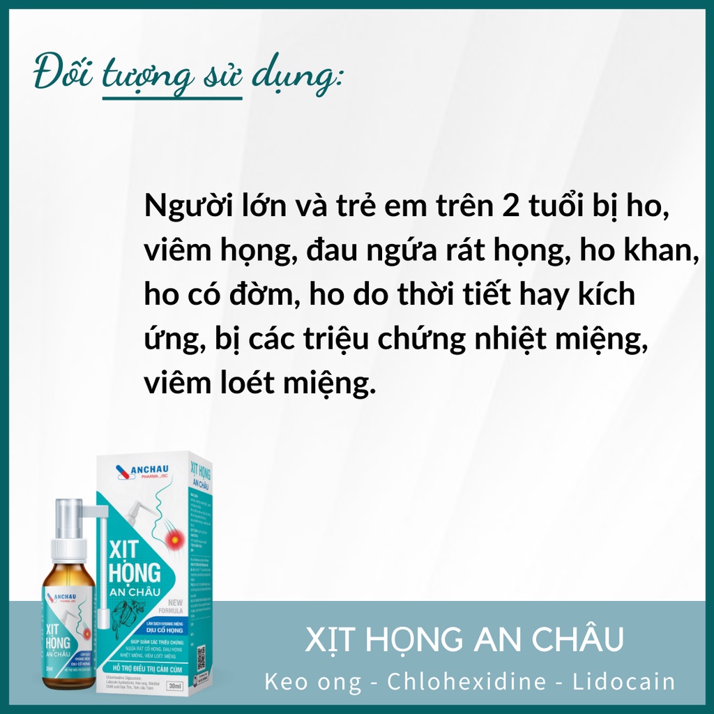 Xịt họng keo ong cho bé và người lớn XỊT HỌNG AN CHÂU dịu cơn ho, sạch họng, sát trùng họng - An Châu
