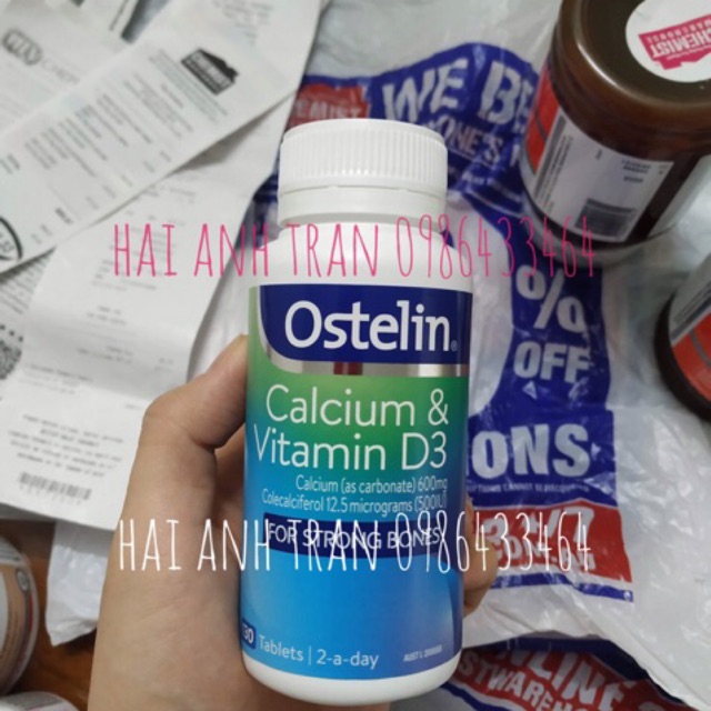 Viên Vitamin D & Calcium Ostelin 130 viên của Úc