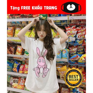 🔥HOT🔥 Áo thun tay lỡ unisex Rabbit Pink cực đẹp giá siêu rẻ