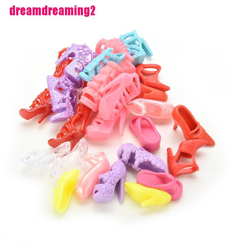 Set 12 Giày Cao Gót Nhiều Màu Sắc Cho Búp Bê Barbie