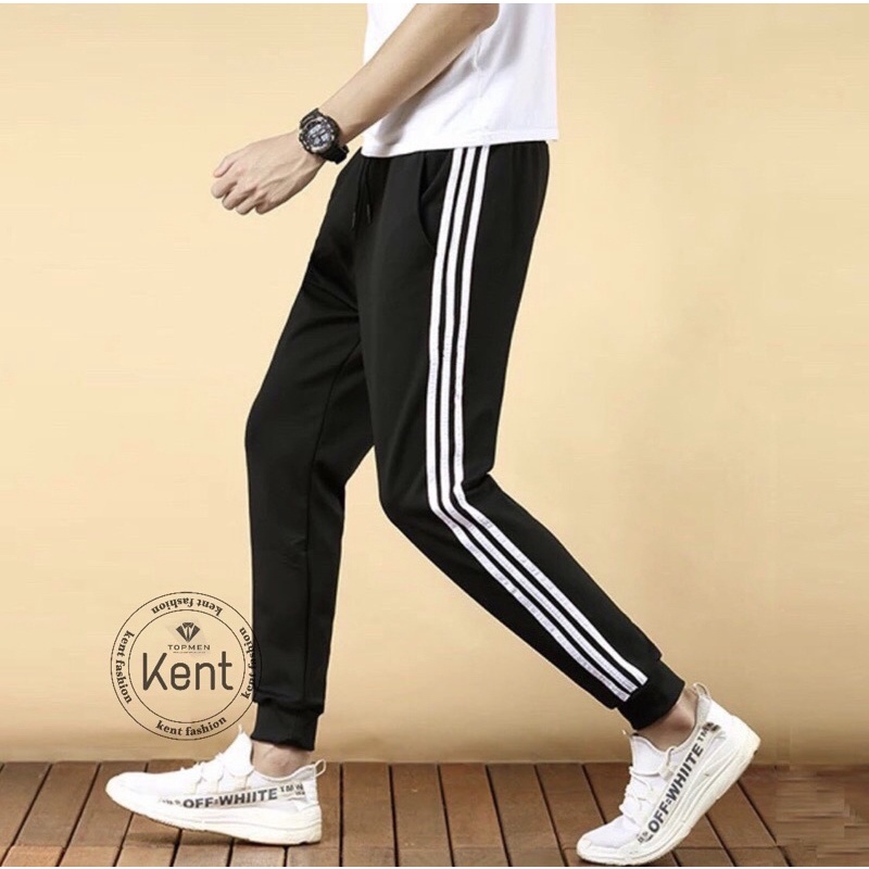 Quần jogger Nam Ba Sọc Thun poly ống bó [𝐇𝐚̀𝐧𝐠 𝐕𝐍𝐗𝐊]