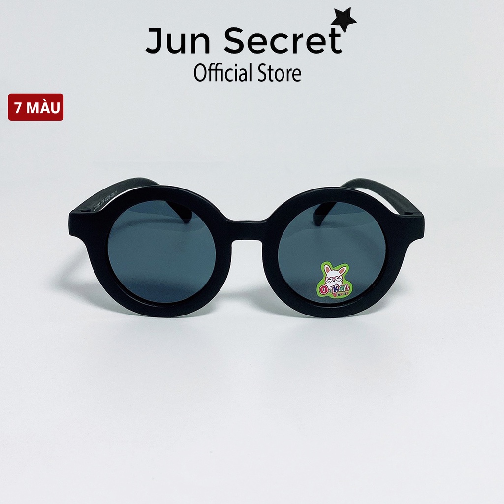 Kính mát trẻ em thời trang Jun Secret gọng tròn nhựa dẻo chống tia UV cao cấp dành cho bé trai và bé gái JS11065