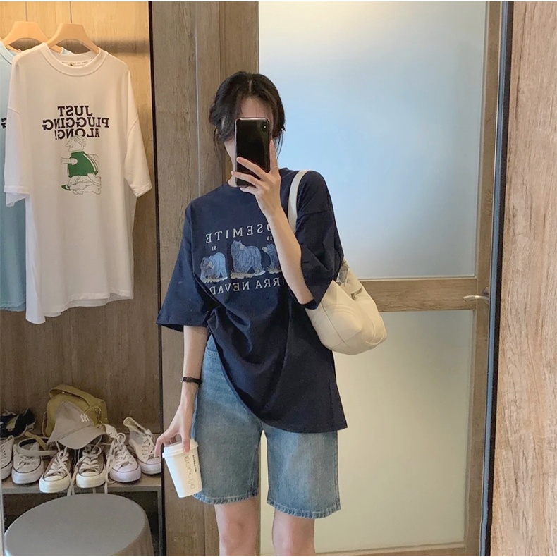 Quần short jean lửng ngố ống rộng quần ngố bò xanh phong cách học sinh Ullzang MSHA