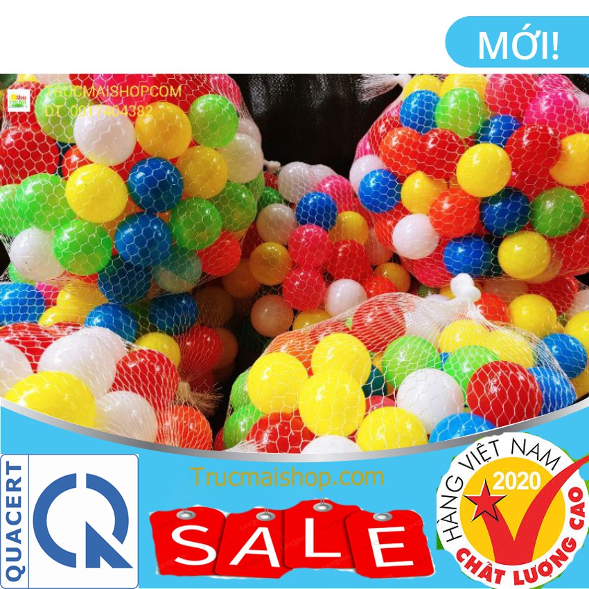 [GIÁ SỈ] [SALE 50%] 100 Bóng Nhựa Nhà Banh Đồ chơi trẻ em cho bé chơi nhà bóng lều bóng Chính Hãng Việt Nam