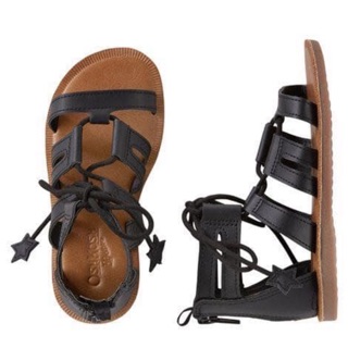 Sandal chiến binh bé gái black cột dây