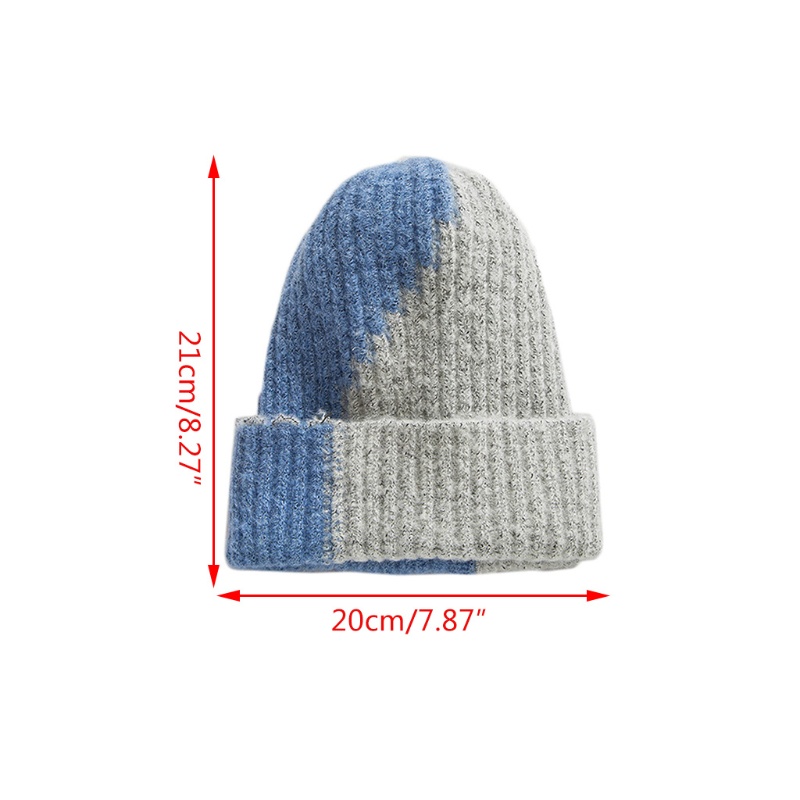 Mũ Beanie Dệt Kim Co Giãn Màu Sắc Khối Lập Phương Thời Trang Mùa Đông Unisex