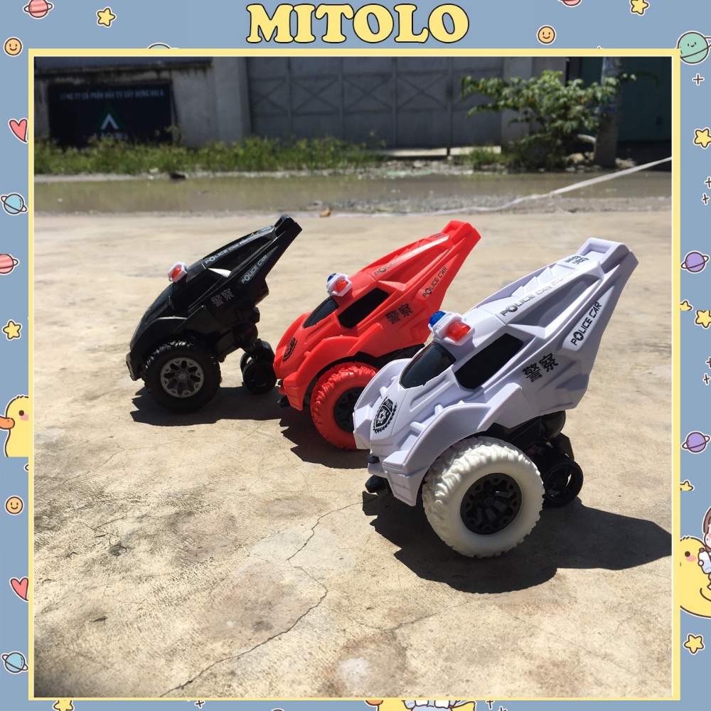 Ô tô đồ chơi cảnh sát MITOLO đồ chơi trẻ em xe địa hình nhào lộn xoay 360 độ 325-148