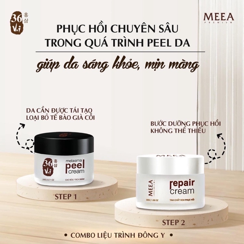 Peel Da Tảo Sâm Meea - Peel Da Bóc Tách Nám Tảo Sâm , Peel Da Đông Y Thảo Dược 36 vị - Melasma Peel Cream