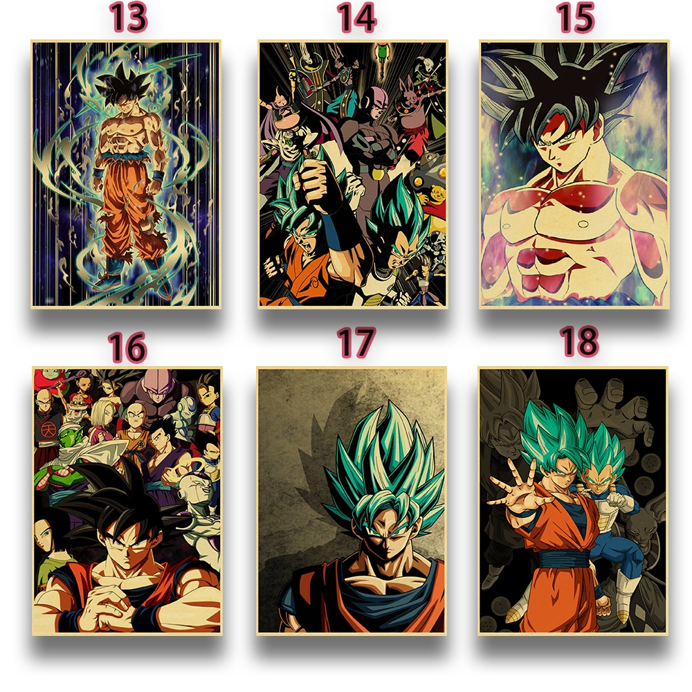 Poster Treo Tường In Hình Phim Hoạt Hình Dragon Ball Phong Cách Cổ Điển