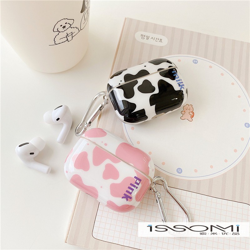 Vỏ Bảo Vệ Hộp Sạc Tai Nghe Airpods 1 / 2 / 3 / Pro Họa Tiết Bò Sữa Xinh Xắn | BigBuy360 - bigbuy360.vn