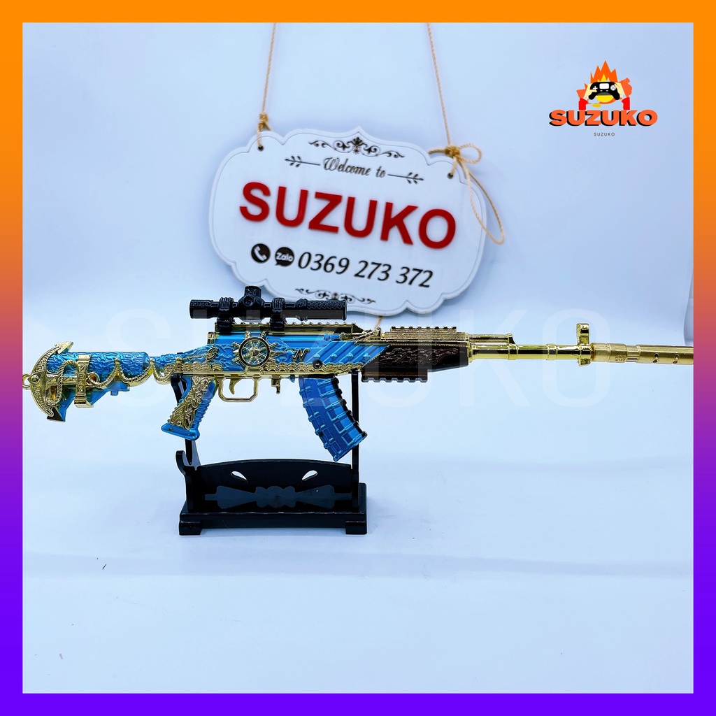 Mô hình súng kim loại lắp ráp pubg, csgo free fire đồ chơi lắp ráp SKS Braves Danger nhân vật dài 24cm sưu tầm