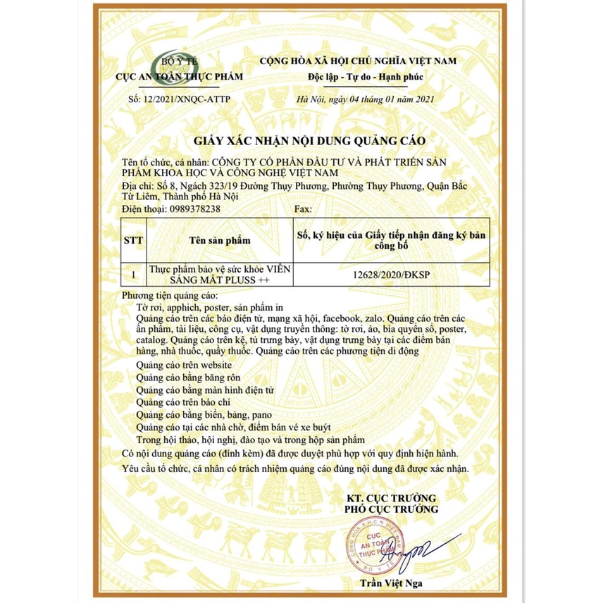 VIÊN SÁNG MẮT PLUSS ++ HỖ TRỢ CẢI THIỆN THỊ LỰC, GIẢM MỎI MẮT, KHÔ MẮT, NGĂN NGỪA LÃO HÓA MẮT