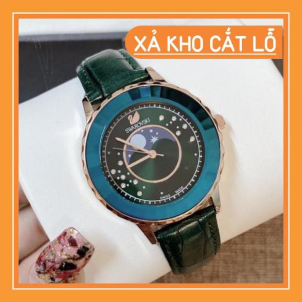 [Free Ship]  Đồng hồ SWAROVSKI nữ dây da mặt kính chống xước -Jun31watch