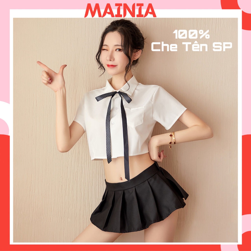 [ Hàng Đẹp] Set Đồ Ngủ Sơ Mi Cosplay Cô Học Sinh Dễ Thương Quyến Rũ Sexy Gợi Cảm Mainia Shop C80