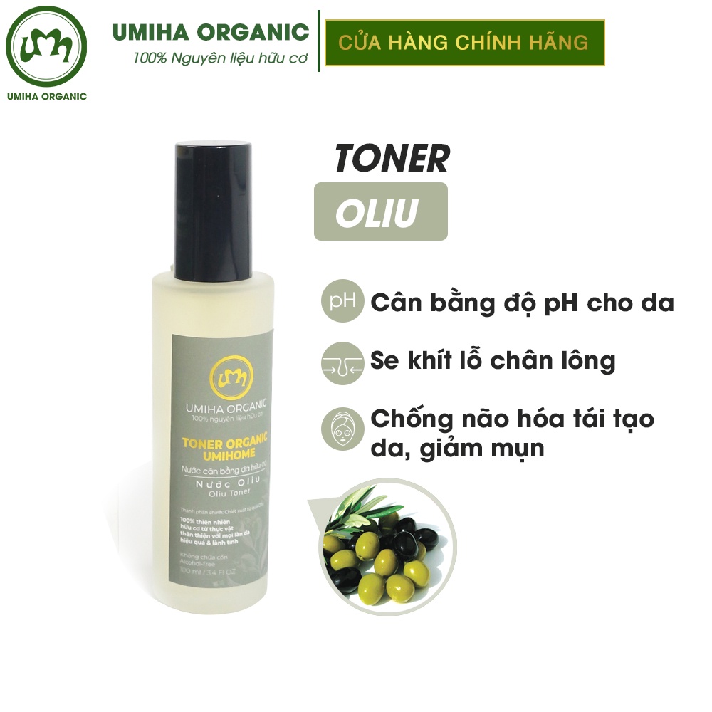 Nước Toner Oliu cân bằng da hữu cơ UMIHOME 50/100ml dưỡng ẩm sâu cho da