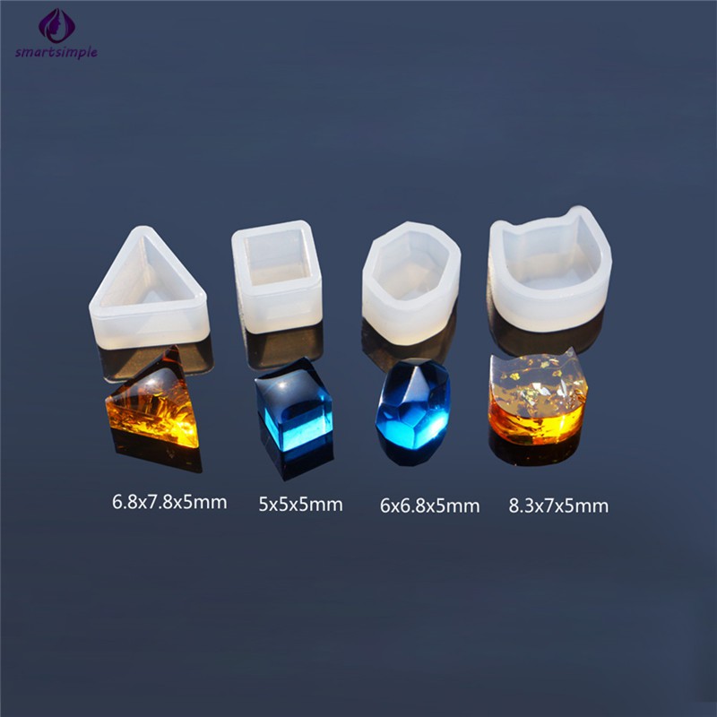 Khuôn silicone trong suốt nhiều kiểu phong cách hình học dùng làm nữ trang
