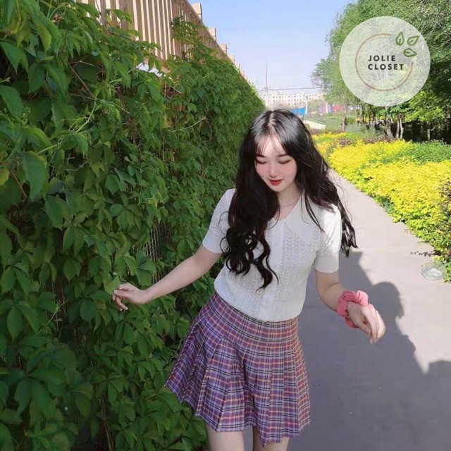 [HÀNG MỚI VỀ] Chân Váy Tennis Xếp Ly Chữ A Dáng Ngắn Màu Caro Tím Hot Trend Siêu Đẹp