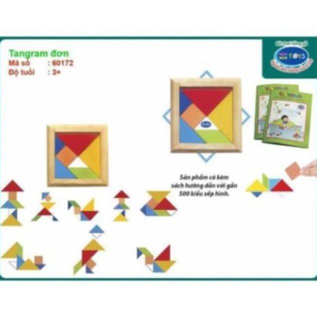 Đồ Chơi Tangram Xếp Hình Bằng Gỗ Mô Phỏng Giúp Bé Tư Duy Sáng Tạo