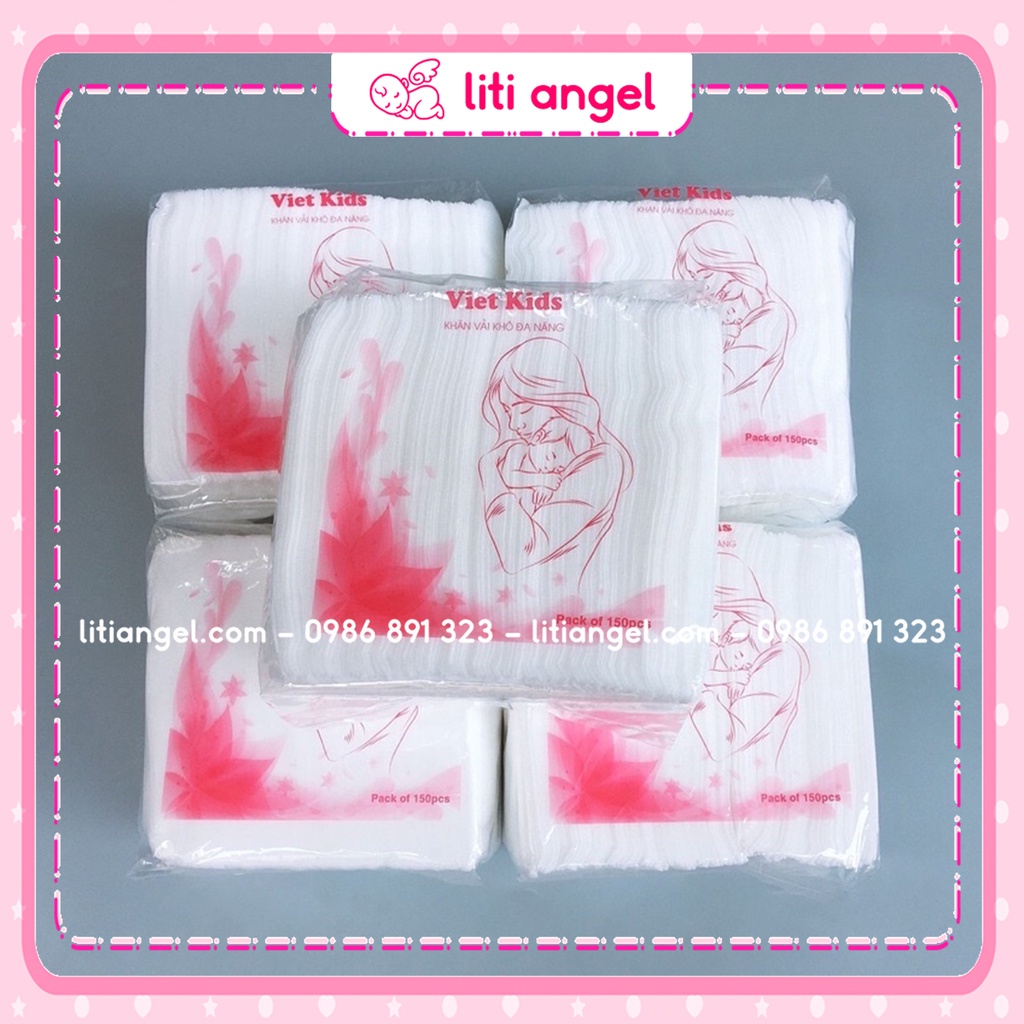 Khăn vải khô đa năng Viet Kids 165g 150 tờ