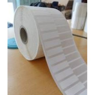 Decal PVC in tem nhãn vàng bạc 40x11, đuôi tem 38mm - 3300 tem/ cuộn