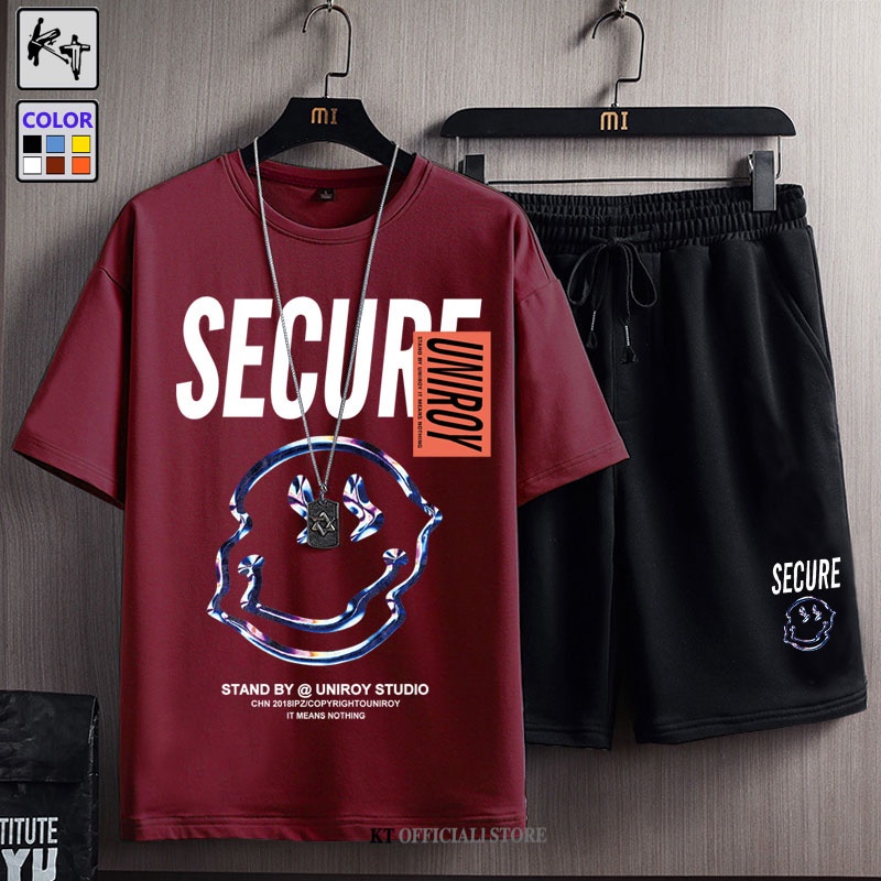 Bộ đồ KT KTZ6013 gồm áo thun tay ngắn và quần đùi thời trang Hàn Quốc size M-8XL dành cho nam