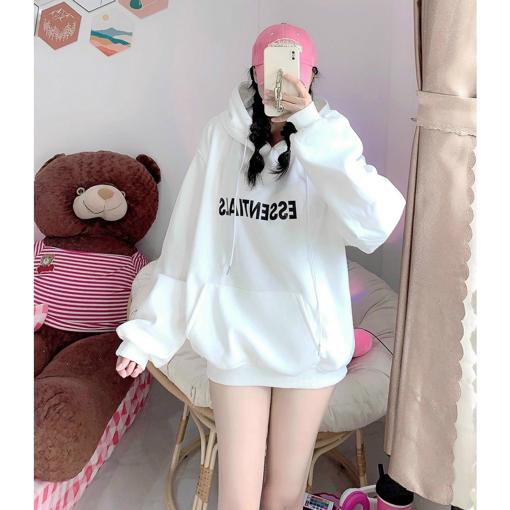 áo khoác hoodie nam nữ có mũ in chữ essend nhiều màu cá tính