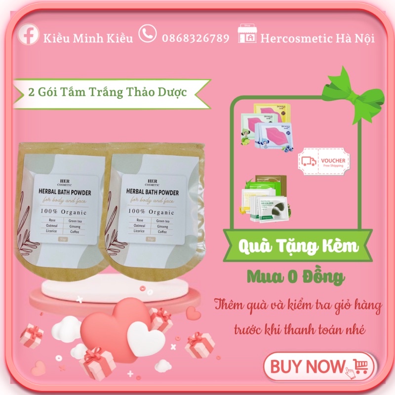 Combo 2 Gói Tắm Trắng Thảo dược giá iu thương .. dưỡng trắng mềm mịn