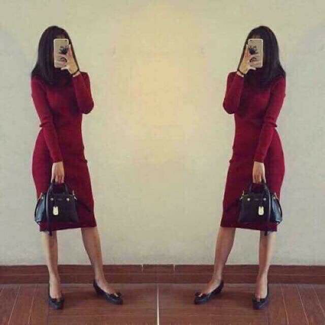 Váy len body cổ lọ siêu xinh QC Hàng Sẵn | BigBuy360 - bigbuy360.vn