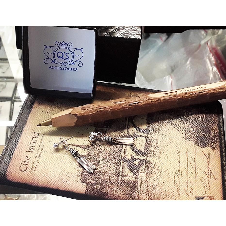 Khuyên tai bạc 925 hồ điệp xích khảm đá bông bướm S925 BUTTERFLY QA SILVER Earrings EA230301