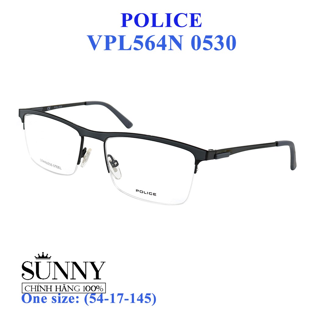 Gọng kính thời trang chính hãng Police VPL564N, thiết kế dễ đeo bảo vệ mắt