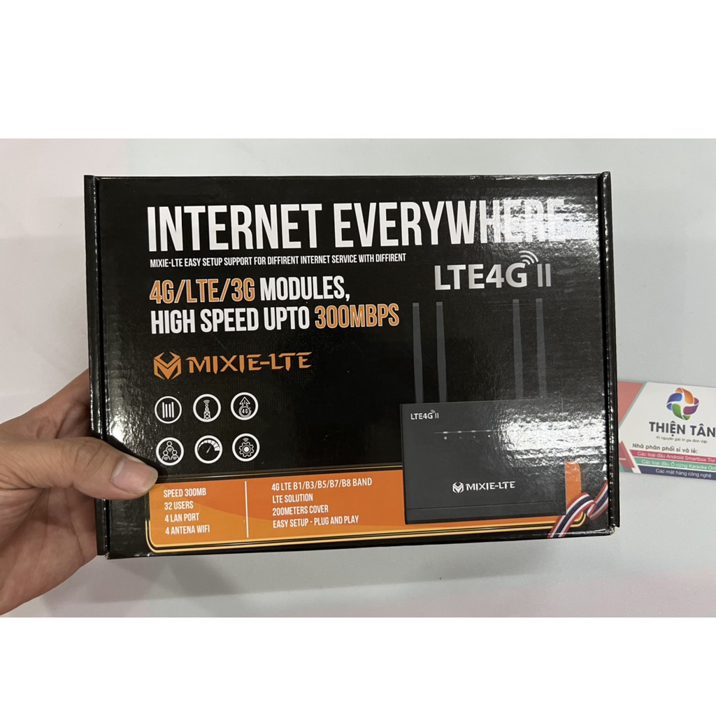 Bộ Phát Wifi 4G - Tốc Độ Cao - 4 Râu Ăngten -  MIXIE Thương Hiệu Thailand - Chịu tải cao 32 USER sử 