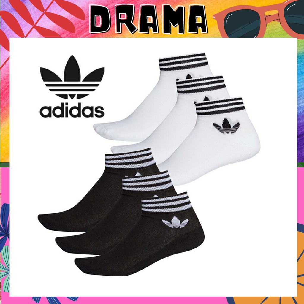 Tất Adidas cổ ngắn 3 Sọc, Tất thể thao ngắn cổ [XUẤT DƯ] Vớ dệt kim thể thao, Đổ sỉ giá tốt nhất thị trường TAT008
