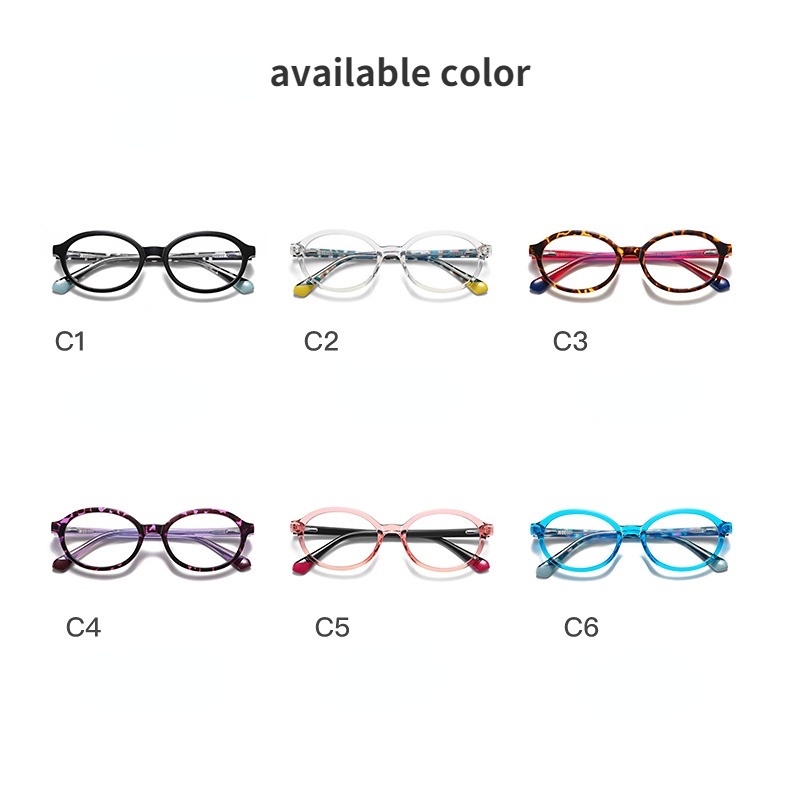Mắt Kính Gọng Oval Chống Ánh Sáng Xanh Chất Lượng Cao Có Thể Thay Thế Cho Trẻ Em