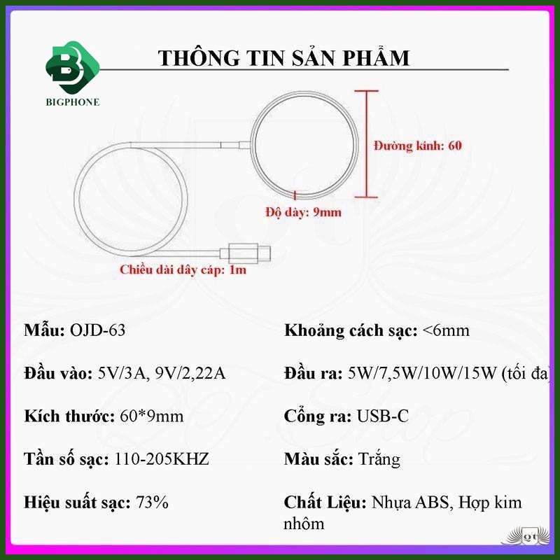 [Mã 267ELSALE hoàn 7% đơn 300K] Sạc không dây Apple MagSafe cho iPhone 12 và các dòng máy hỗ trợ sạc không dây chuẩn Qi