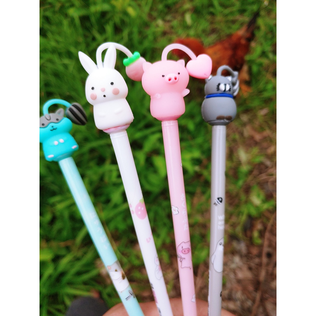 Bút bi nước mực gel , bút bi cute mực đen ngòi kim 0.38mm - 01 bút