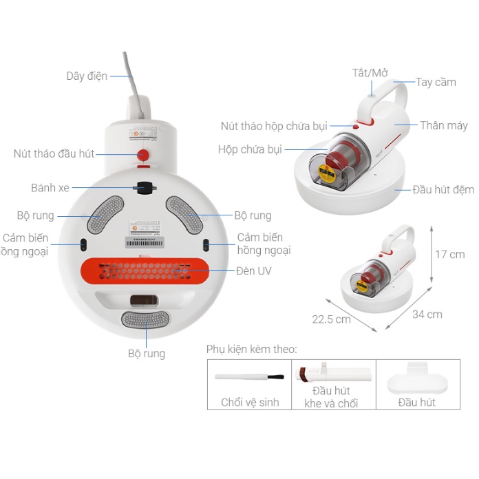 Máy hút bụi giường nệm XIAOMI Deerma CM1300 | CM800 | CM818 | CM919 | CM1900 | Máy hút bụi nệm giường sofa | MIHOANGGIA
