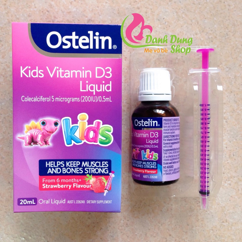 (Sỉ giá tốt) Vitamin D3 Liquid kids ostelin 20ml cho bé từ 6m+ mẫu mới date xa