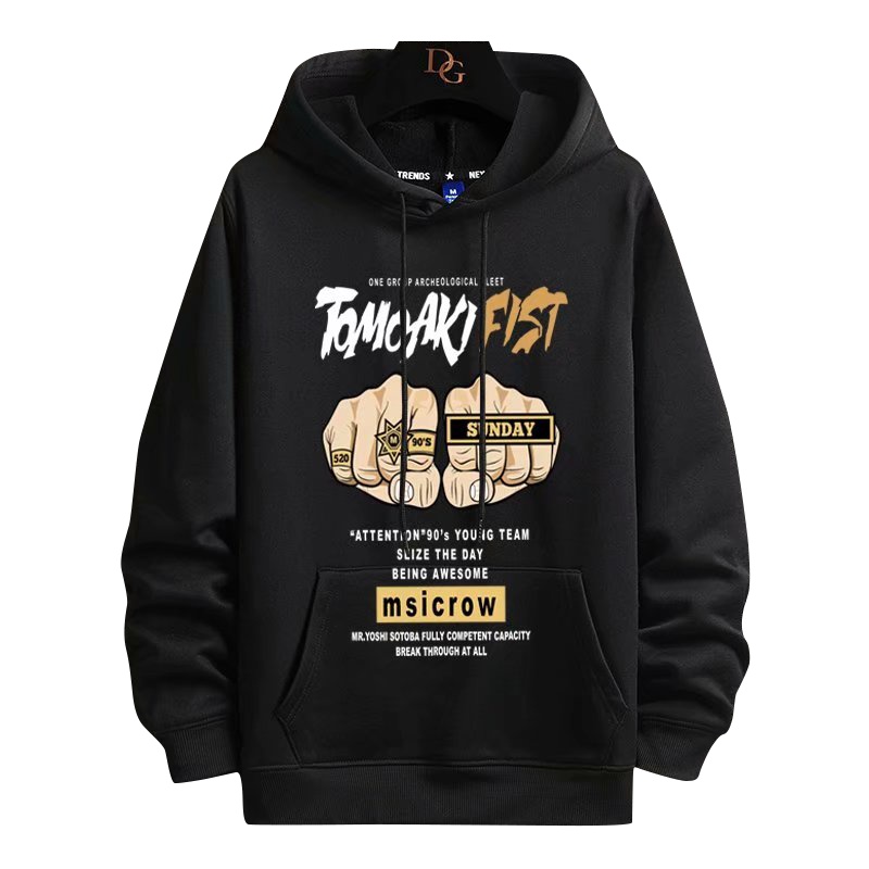 Áo Hoodie Thun Nỉ Nam Thu Đông Dài Tay Mũ Trùm Đầu Túi Bụng Họa Tiết Đôi Tay Đấm Zenko MEN TOP 185