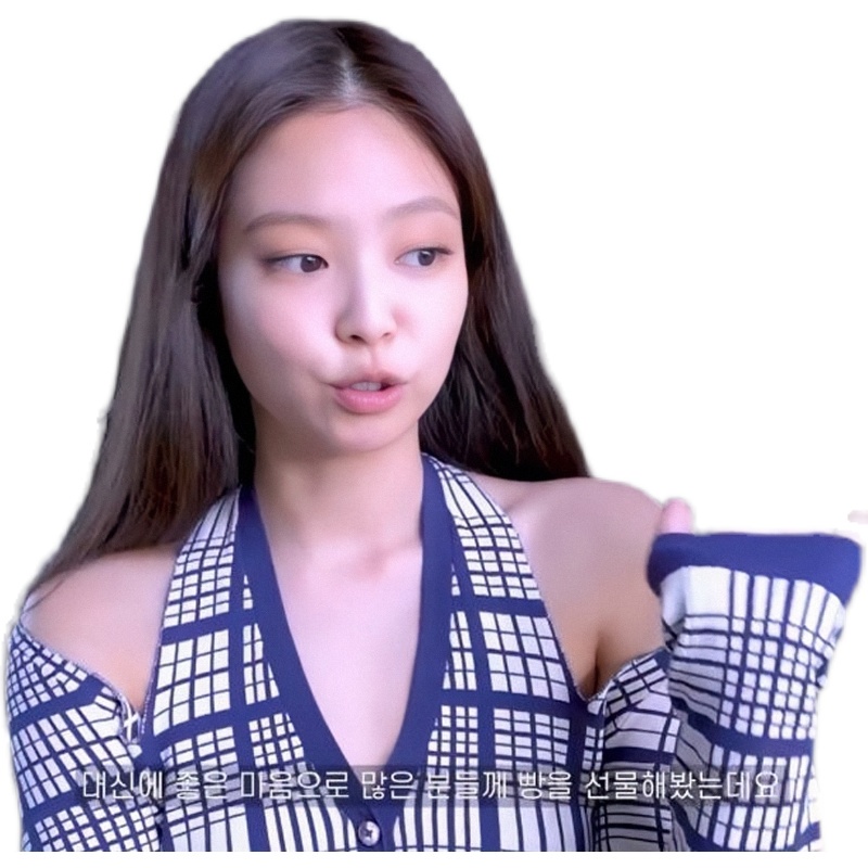 Áo quây kẻ sọc xanh Jennie Blackpink